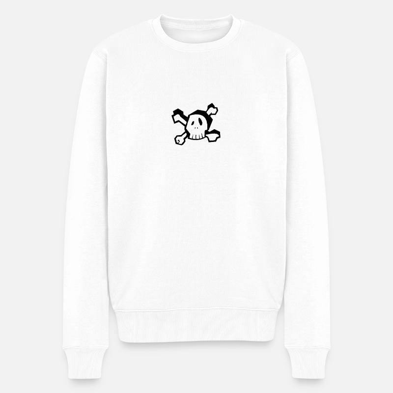 Funny skull - Pull Premium bio Homme - blanc