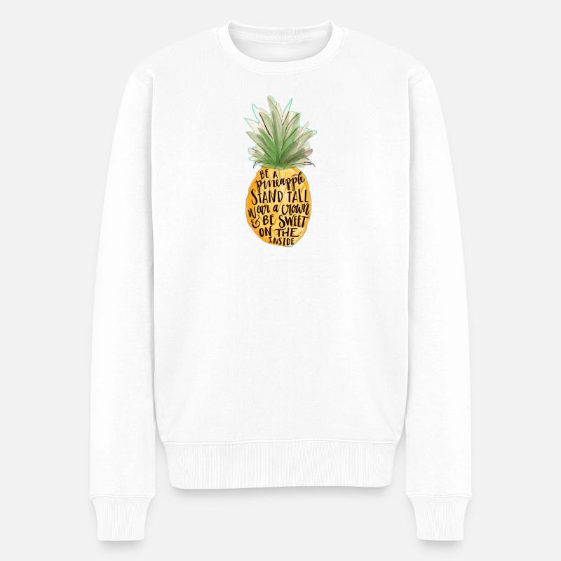 Ananas - Männer Premium Bio Pullover - Weiß