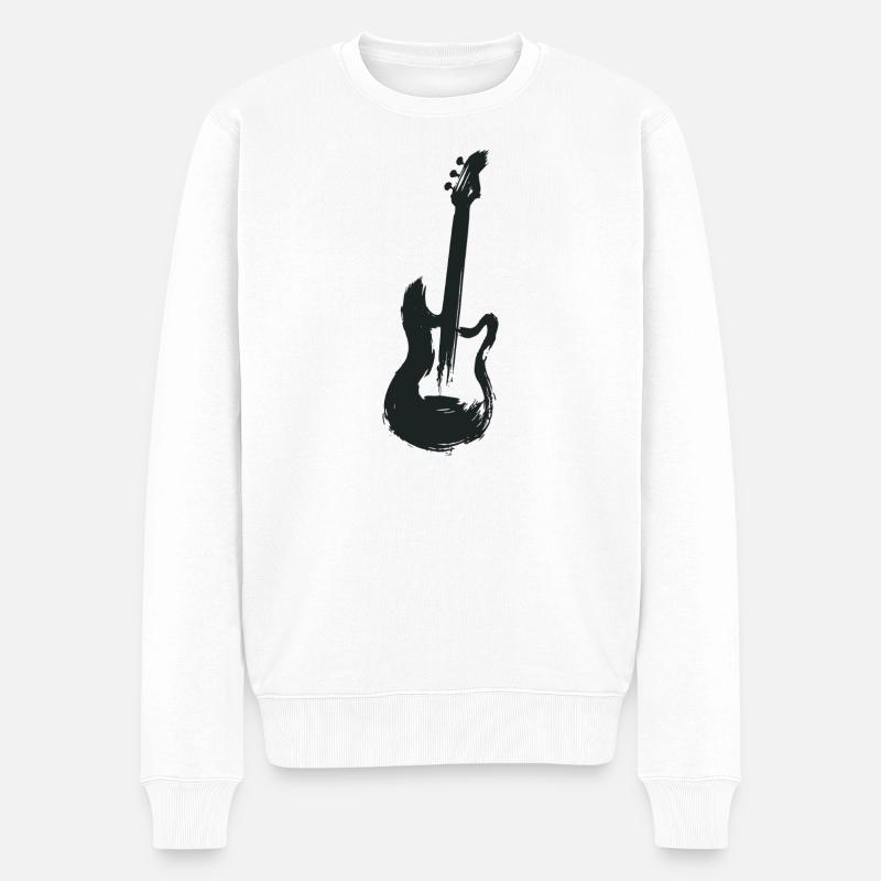 Elektrogitarre - Männer Premium Bio Pullover - Weiß