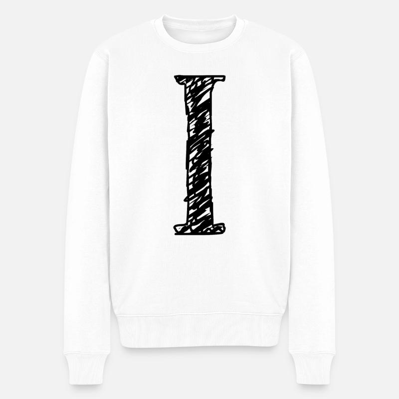 I - Männer Premium Bio Pullover - Weiß