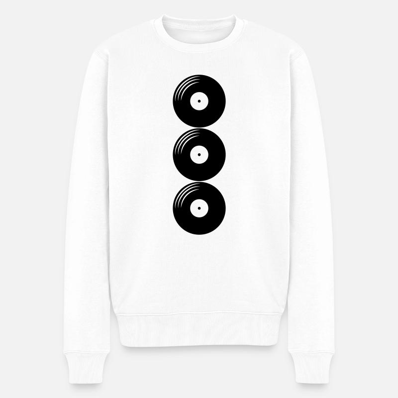 3 disques vinyles - Pull Premium bio Homme - blanc