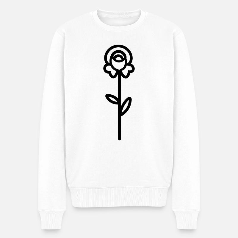 Fleur rose - Pull Premium bio Homme - blanc