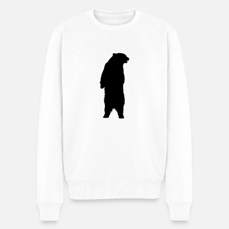 bear standing animal - Männer Premium Bio Pullover - Weiß