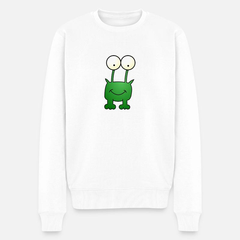 Frosch Comic - Männer Premium Bio Pullover - Weiß