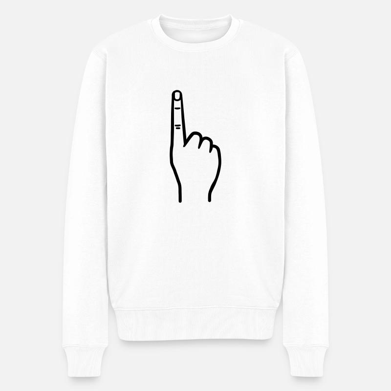 Doigt - Pull Premium bio Homme - blanc