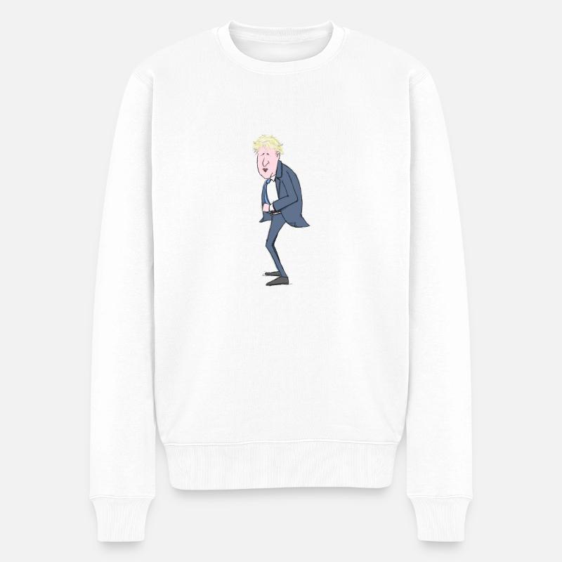 Illustration de Boris Johnson - Pull Premium bio Homme - blanc