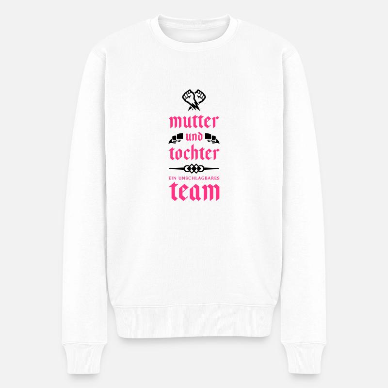 mutter tochter team - Männer Premium Bio Pullover - Weiß