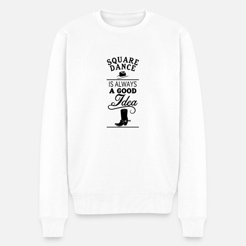 Square Dance is always a good idea - Western Cow - Männer Premium Bio Pullover - Weiß