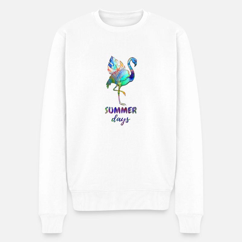 Sommerzeit - Männer Premium Bio Pullover - Weiß