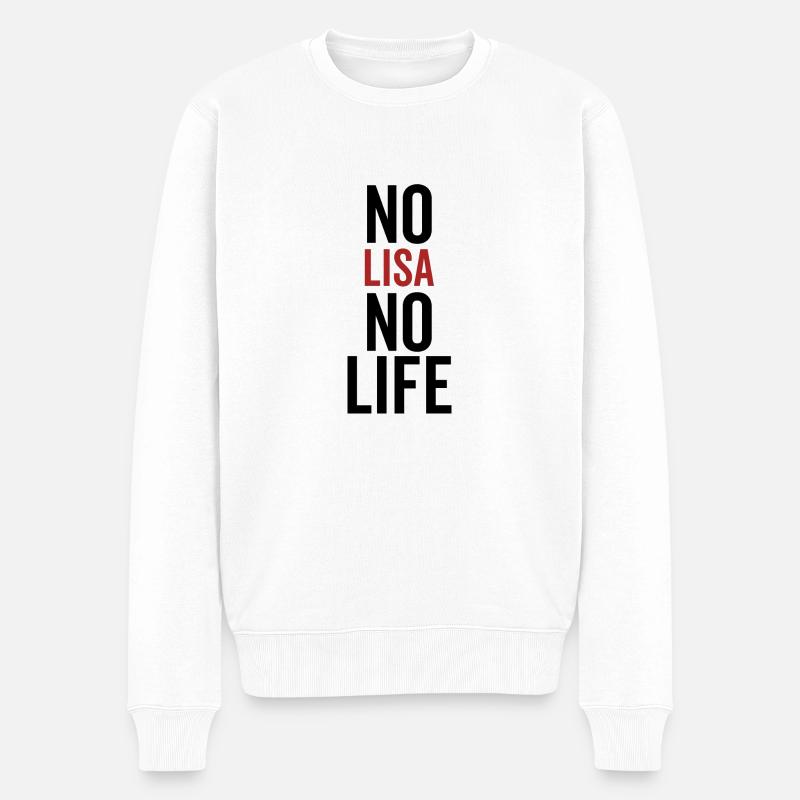 Nein Lisa Kein Leben - Männer Premium Bio Pullover - Weiß