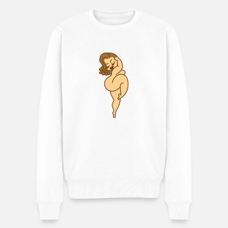 curvy sexy - Männer Premium Bio Pullover - Weiß