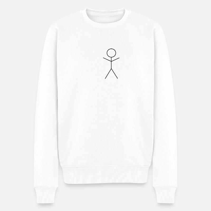 Figure de bâton simple - Pull Premium bio Homme - blanc