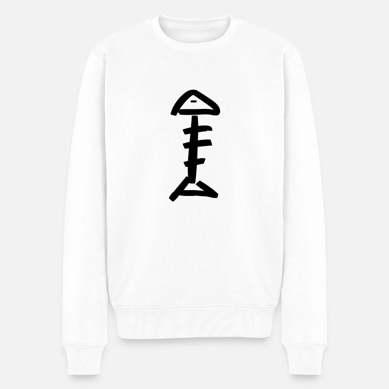 Arête de poisson - Pull Premium bio Homme - blanc