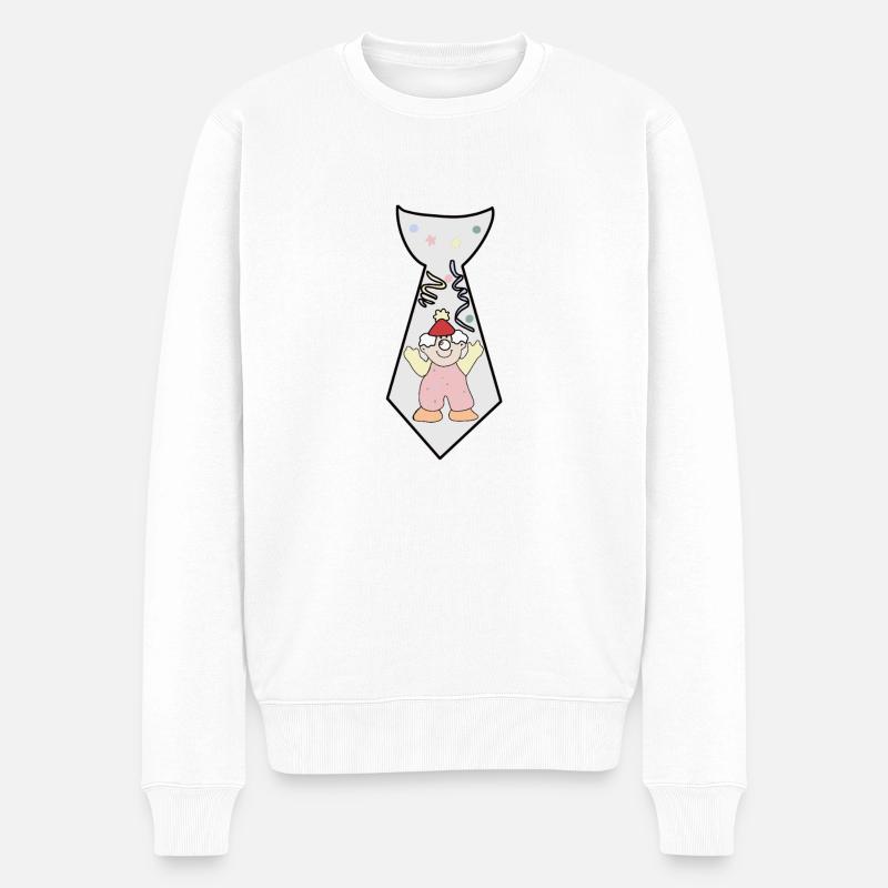 Clown Krawatte lustig Fasching - Männer Premium Bio Pullover - Weiß