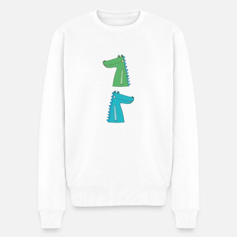 Crocodiles double - Pull Premium bio Homme - blanc