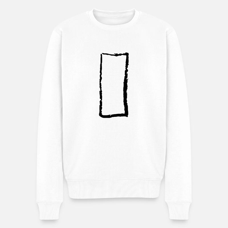 Rechteck - Männer Premium Bio Pullover - Weiß