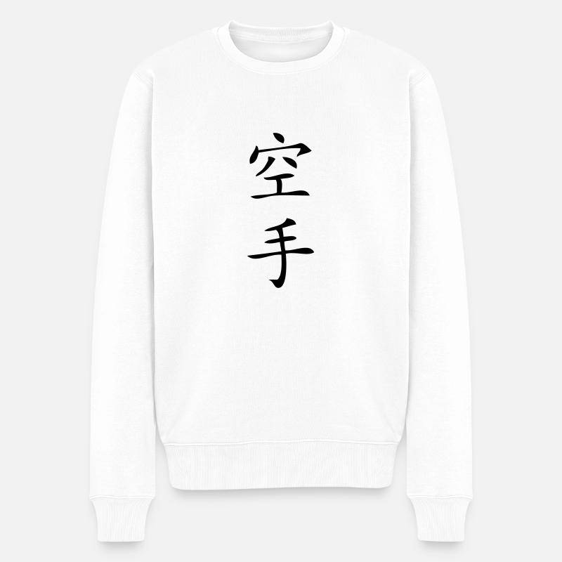 Karate Zeichen - Männer Premium Bio Pullover - Weiß