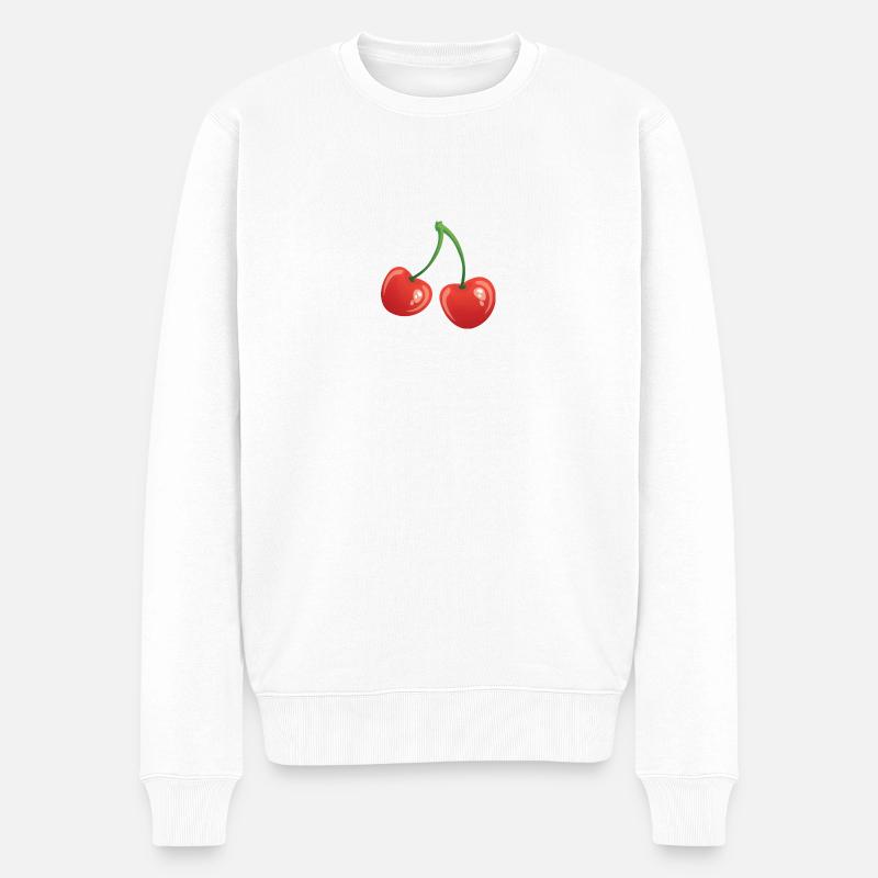Cherries - Pull Premium bio Homme - blanc