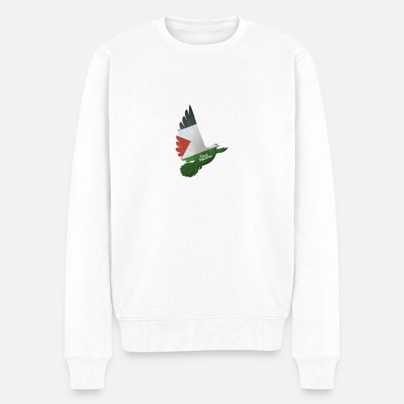 Liberté de sourde liberté libre Palestinian - Pull Premium bio Homme - blanc