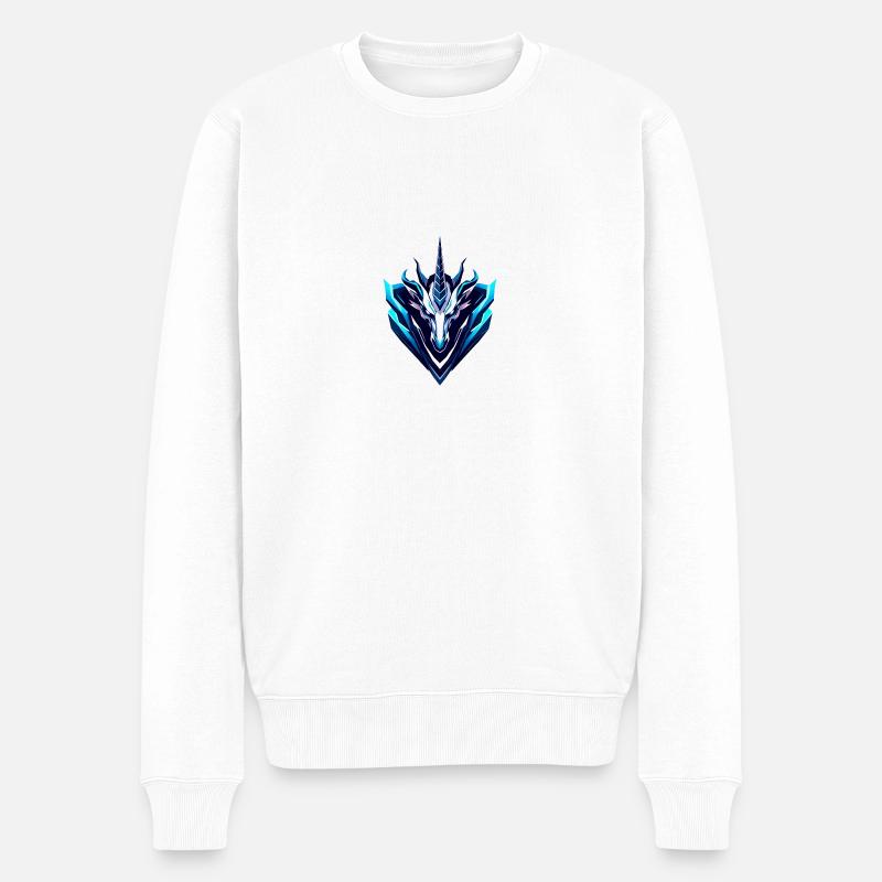 Dracheneinhorn - Männer Premium Bio Pullover - Weiß