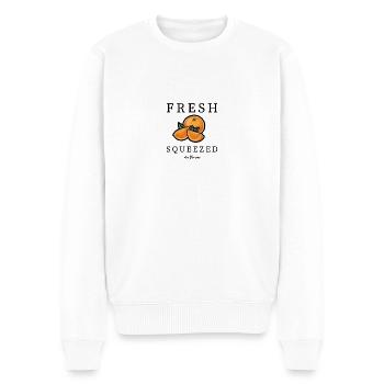 Orange // Juice // Illustration - Männer Premium Bio Pullover - Weiß - Vorne - Thijin (182cm)
