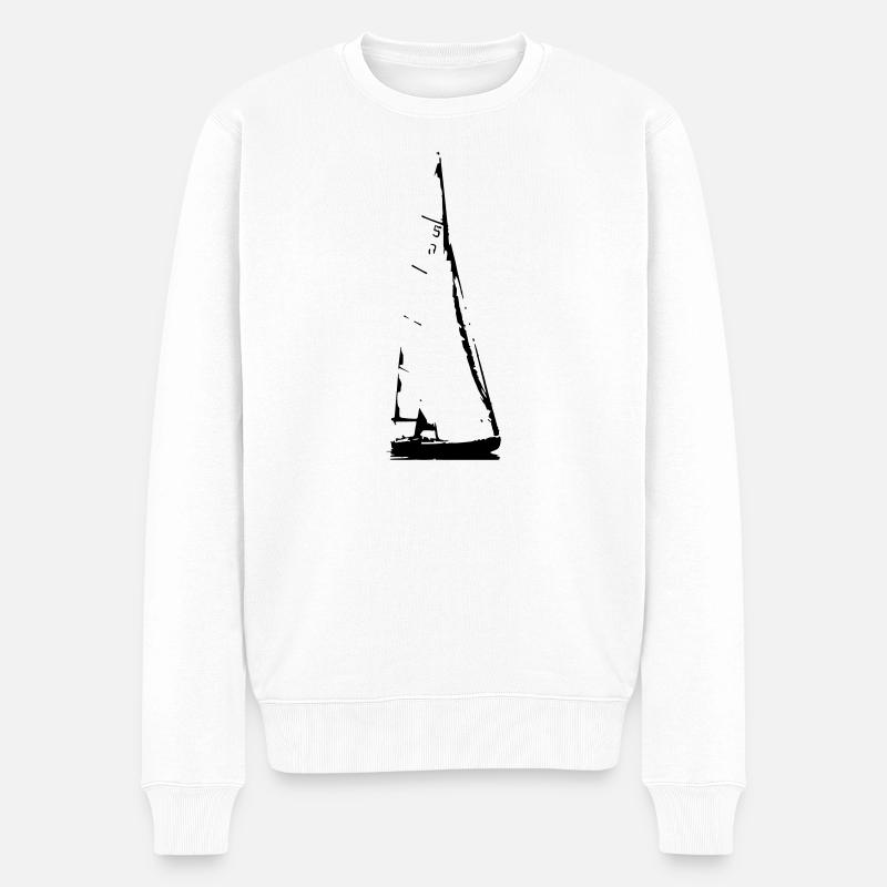 Sailing Boat - Männer Premium Bio Pullover - Weiß