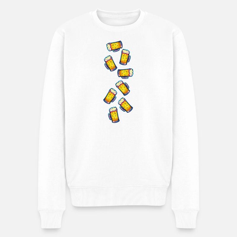 Bier Prost Bierglas Bierkrug - Männer Premium Bio Pullover - Weiß