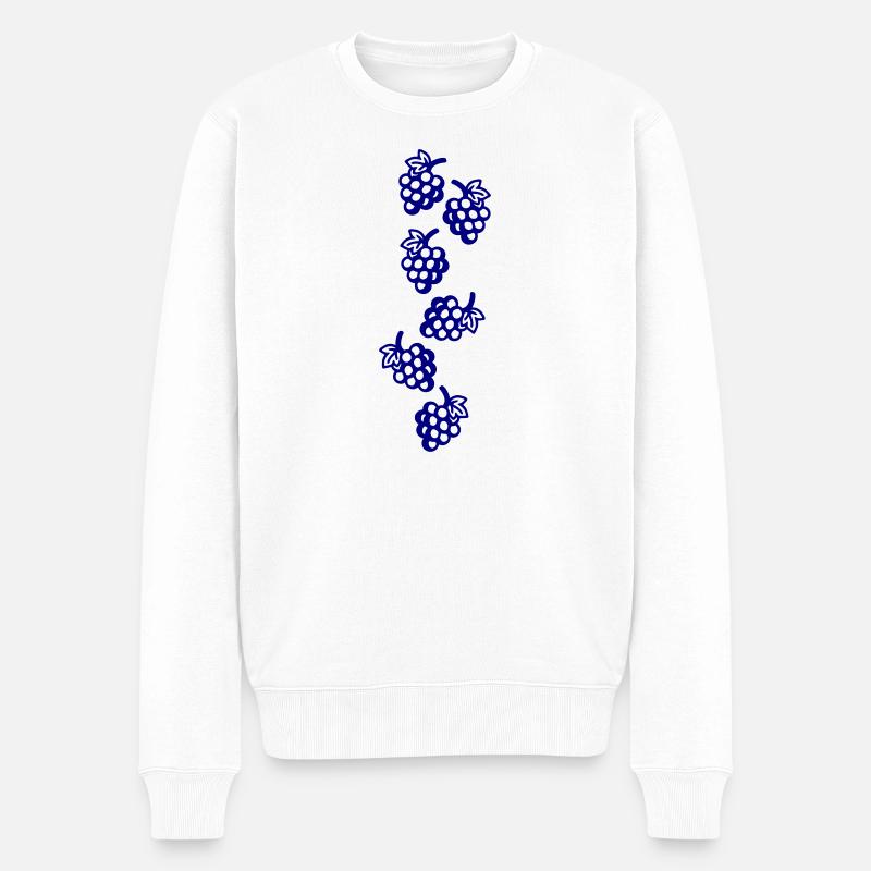 Trauben Symbol Weintrauben - Männer Premium Bio Pullover - Weiß