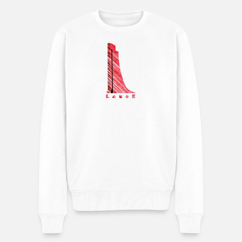 Laboe Marine-Ehrenmal – Modernes Grafik-Design - Männer Premium Bio Pullover - Weiß