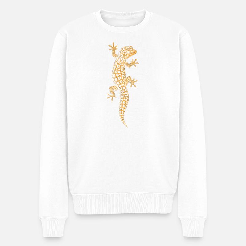 Gecko léopard - Pull Premium bio Homme - blanc