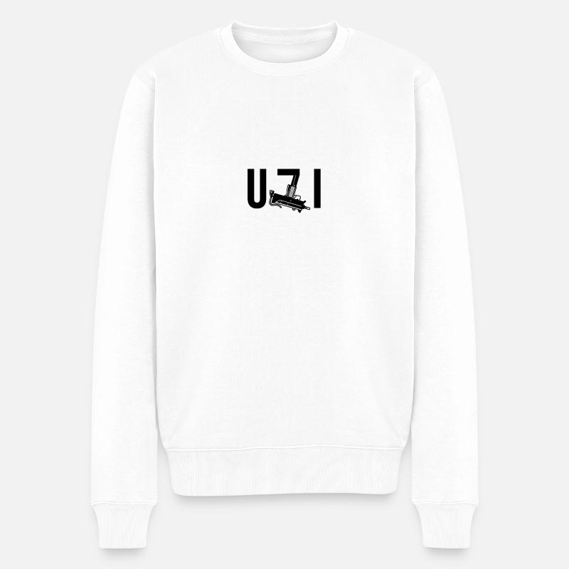 uzi - Männer Premium Bio Pullover - Weiß