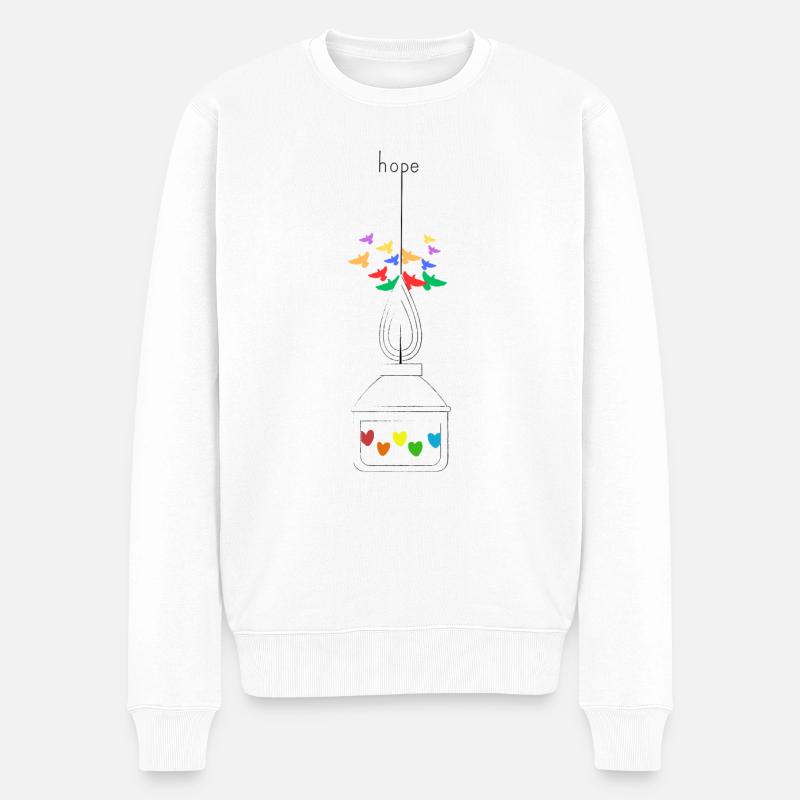 HOPE - Together strong - Männer Premium Bio Pullover - Weiß