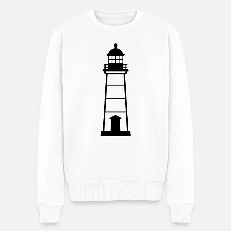 Leuchtturm - Männer Premium Bio Pullover - Weiß