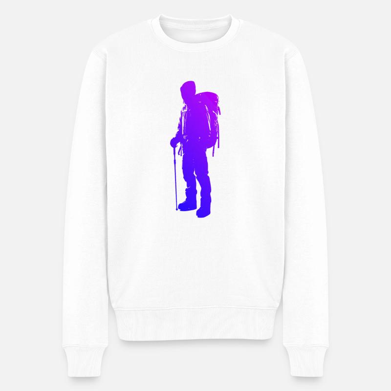 Bouldern Climbing Kletterer Klettern Herren - Männer Premium Bio Pullover - Weiß