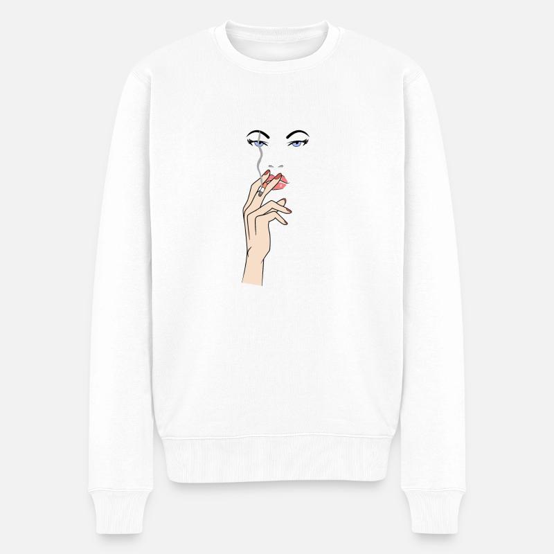 Smoking Hot - Männer Premium Bio Pullover - Weiß