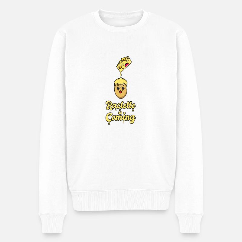 Raclette Is Coming - Männer Premium Bio Pullover - Weiß