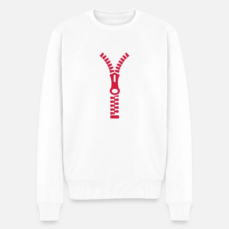 Fermeture-éclair - Pull Premium bio Homme - blanc