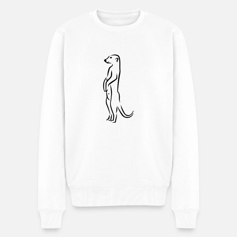 Erdmännchen - Männer Premium Bio Pullover - Weiß