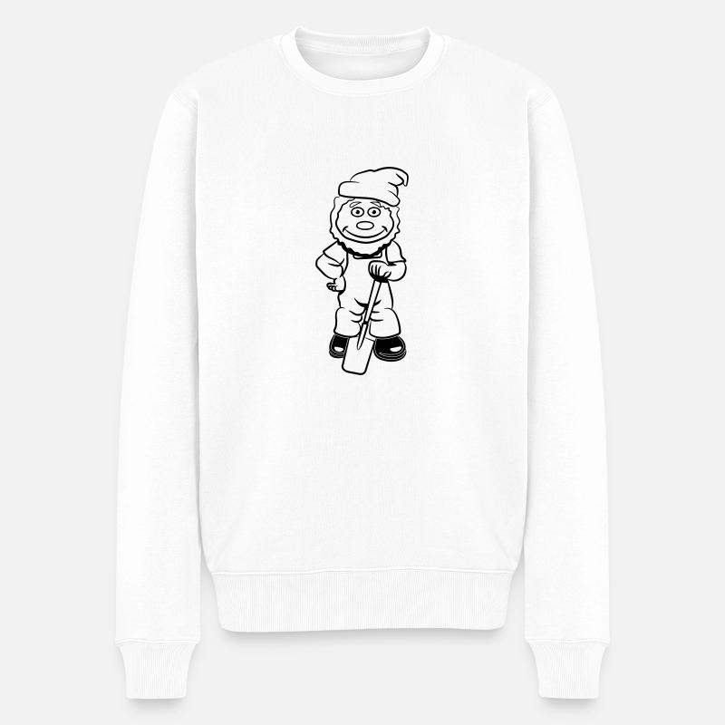 Jardin gartenzwerg spade - Pull Premium bio Homme - blanc
