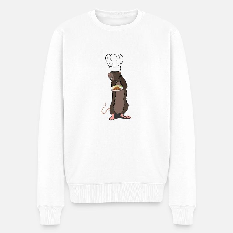 Rat chef. - Pull Premium bio Homme - blanc