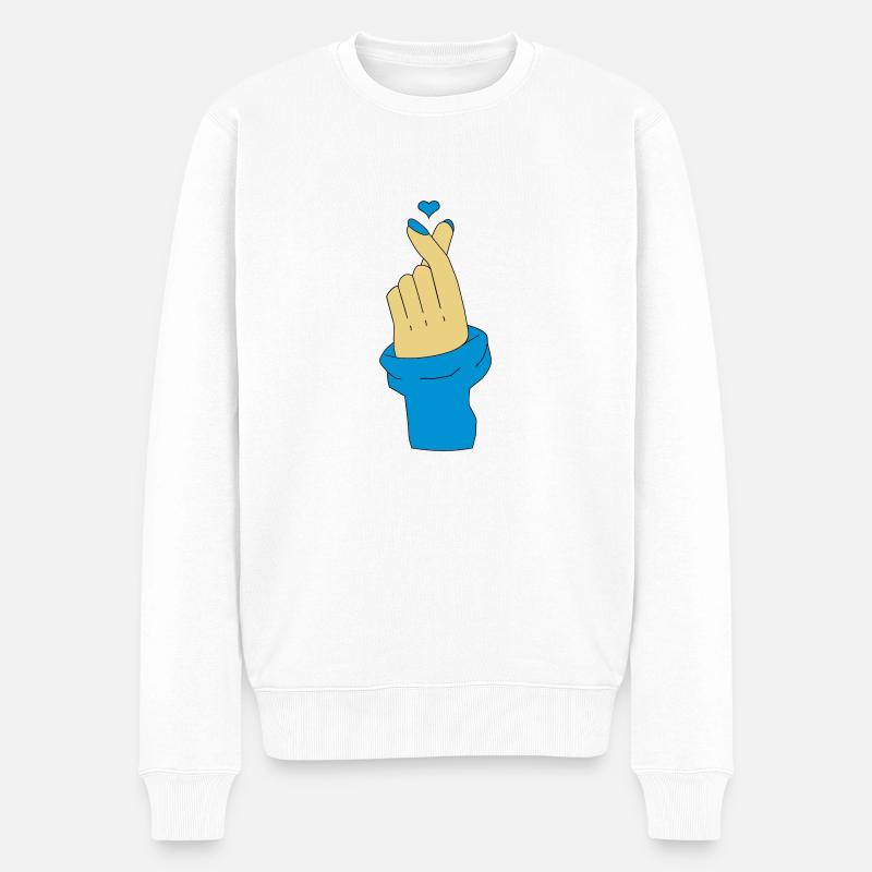 Love U Koreanisch - Männer Premium Bio Pullover - Weiß