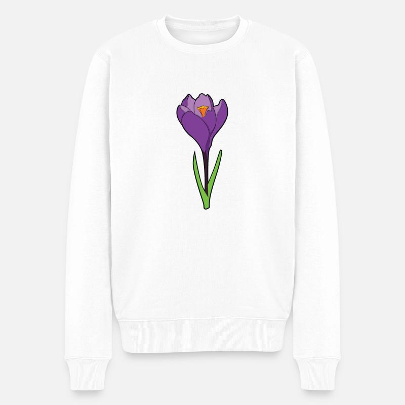 Krokusse Krokus - Männer Premium Bio Pullover - Weiß