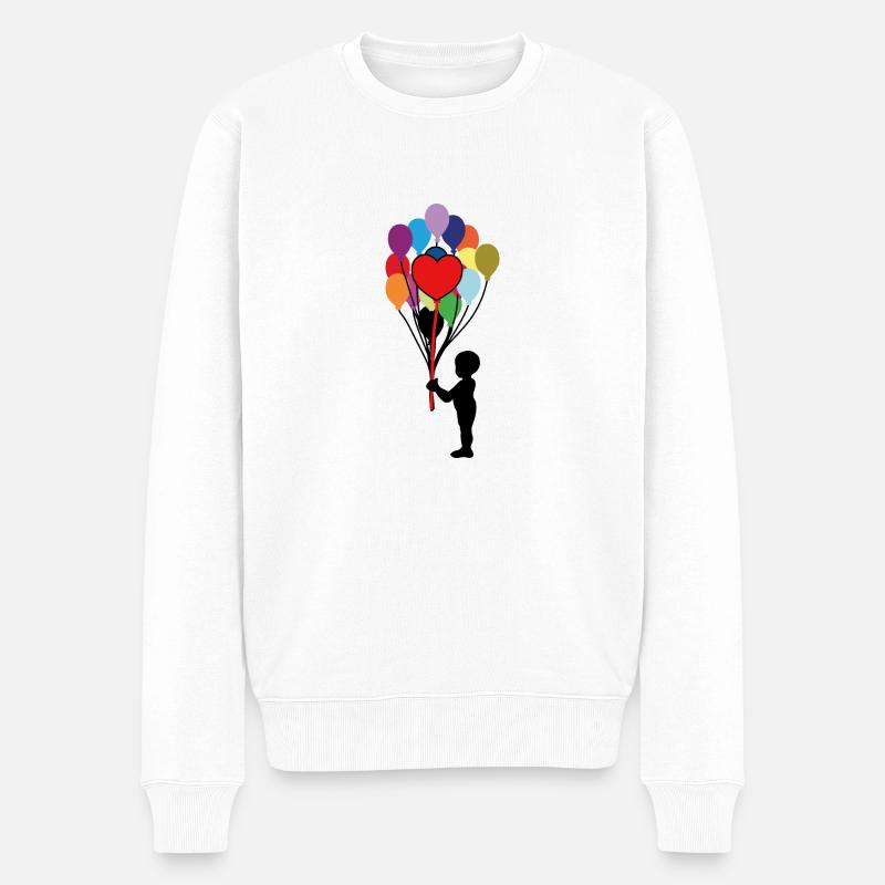 Enfant avec des ballons - Pull Premium bio Homme - blanc