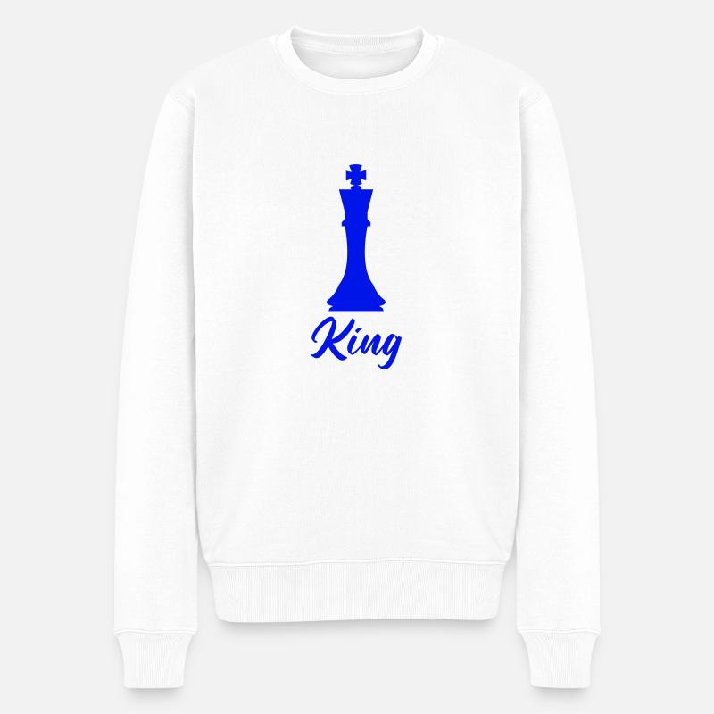 schachfigur könig king - Männer Premium Bio Pullover - Weiß