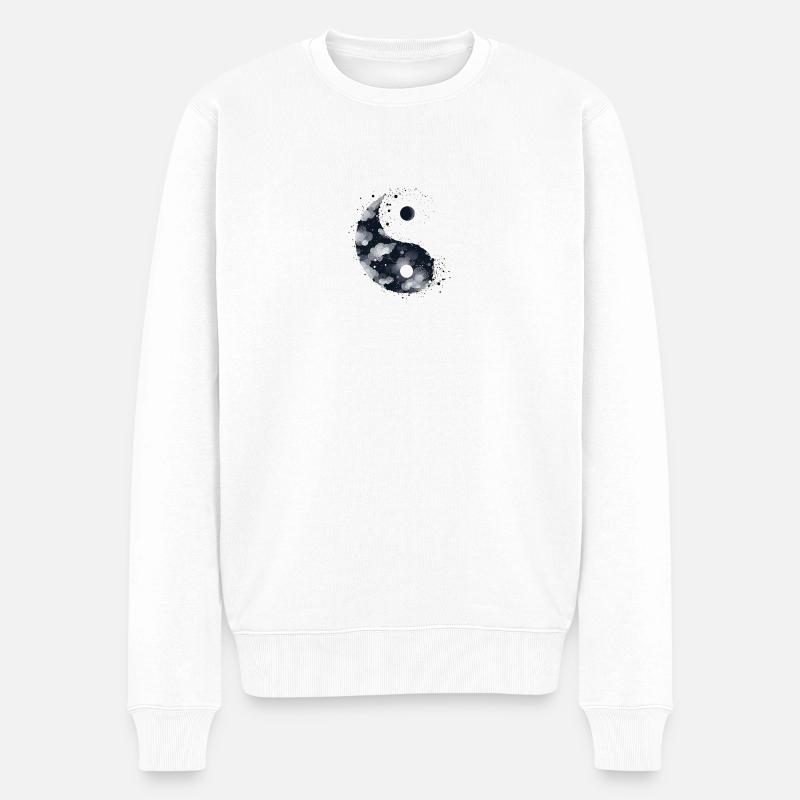 Yin Yang - Männer Premium Bio Pullover - Weiß