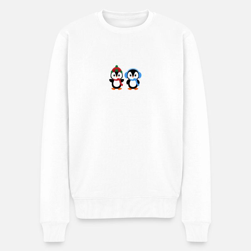 Mr & Mrs Pingu - Männer Premium Bio Pullover - Weiß