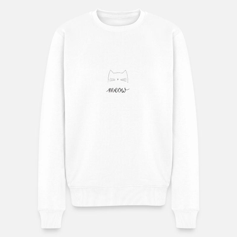 Katzen Zeichnung - Männer Premium Bio Pullover - Weiß