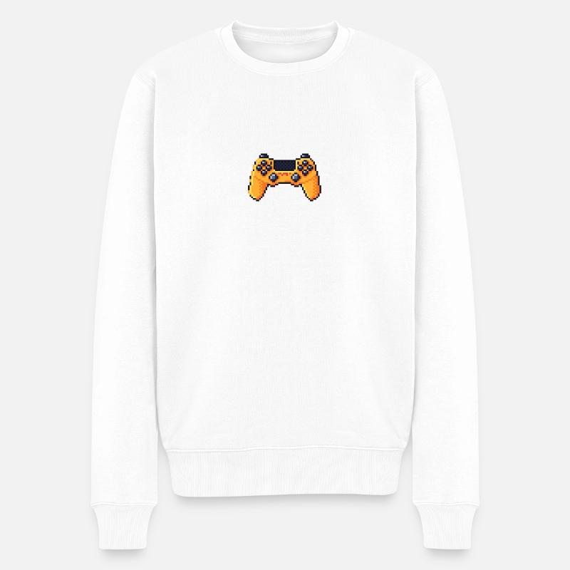 gaming controller - Männer Premium Bio Pullover - Weiß