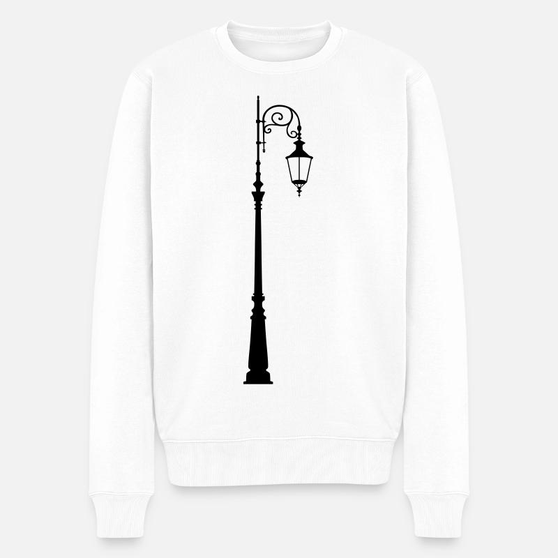 Straßenlaterne - Männer Premium Bio Pullover - Weiß