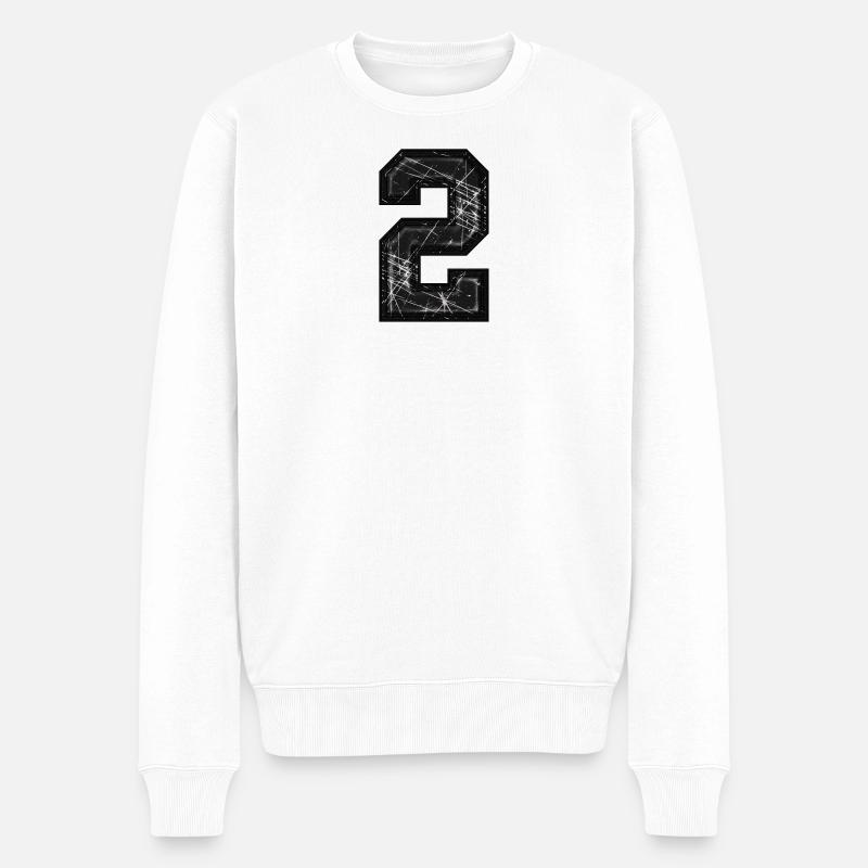 2 rayés - Pull Premium bio Homme - blanc